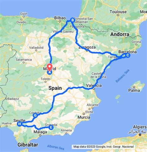 google maps route planner spanje